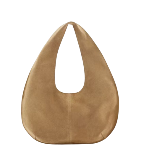 Mango Small Split Leather Bag - Medium Brown