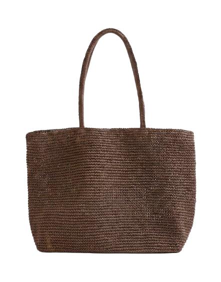 OYSHO Woven paper shopper in brown