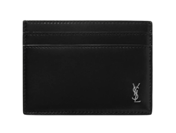 SAINT LAURENT Logo-Appliquéd Leather Cardholder