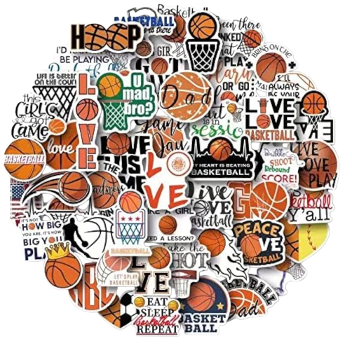 50 Pcs Basketball Laptop Stickers