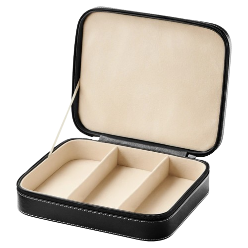 Black Faux Leather Eyewear Case – 3 Pairs