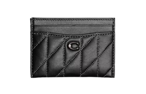 Coach Essential Card Case With Pillow Quilting - Brass/Black