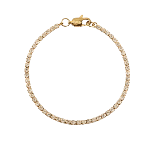 Cernucci Womens Micro Tennis Bracelet - Gold - 2.5mm