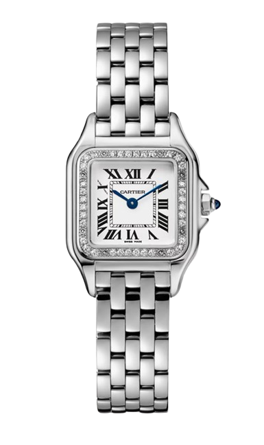 Cartier Panthère De Cartier Watch Small Model, Quartz Movement, Steel, Diamonds