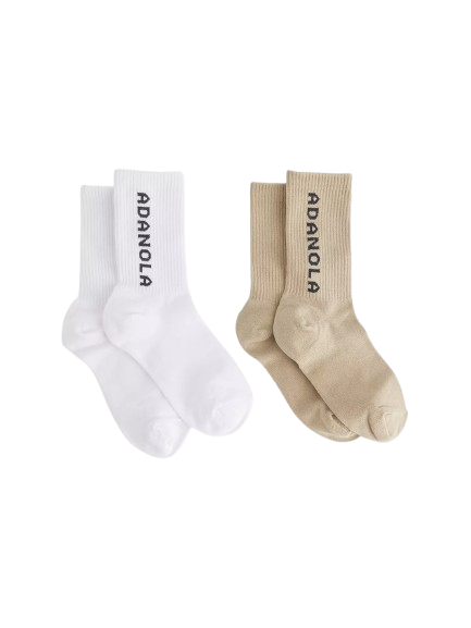 Adanola Logo-Intarsia Ribbed Pack of Two Cotton-Blend Socks