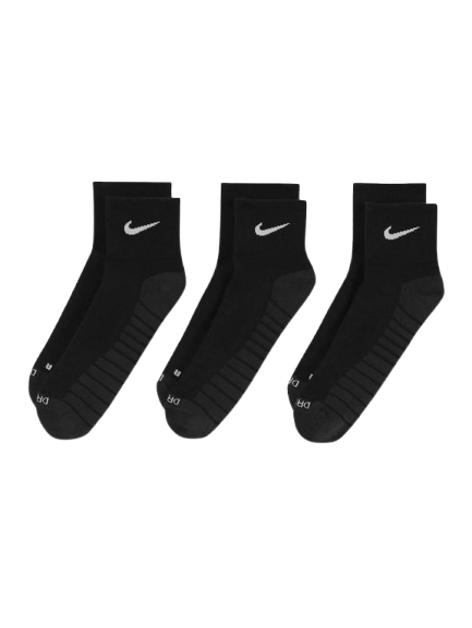 Nike Black Ankle Everyday Max Cushioned Socks 3 Pack