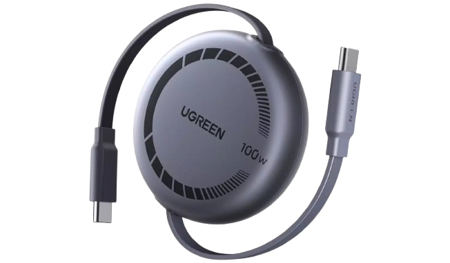 UGREEN Nexode 1m 100W Retractable USB-C Cable - Grey