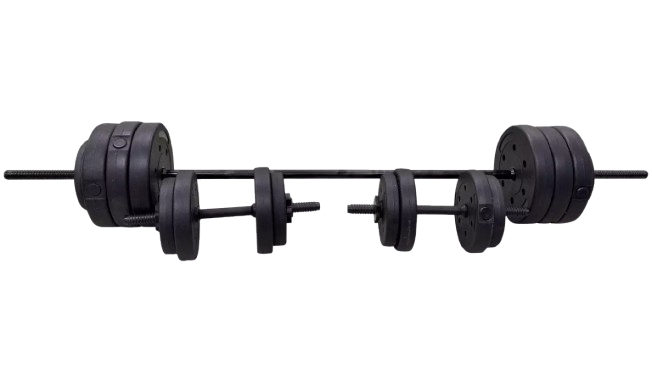 Opti Vinyl Dumbbell and Barbell Set - 50kg