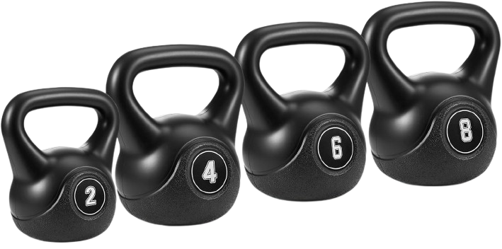 4pcs Kettlebell Set 2kg 4kg 6kg 8kg