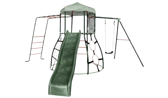 Plum Metal Climbing Dome with Slide, Swing & Monkey Bars