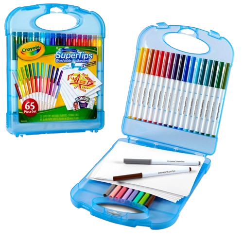 Crayola Markers Super Tips Washable Create & Colour Case with Stickers