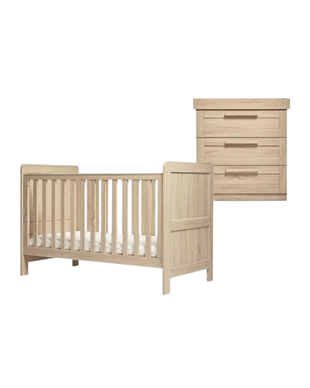 Atlas 2 Piece Cotbed Set with Dresser Changer - Light Oak