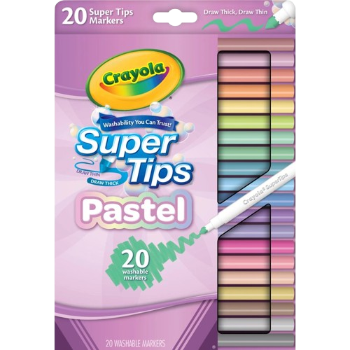 Crayola Markers Super Tips Washable Pastel 20 Pack