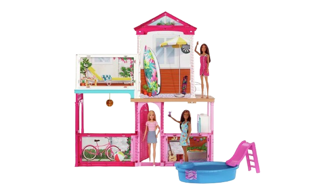 Barbie Estate Dolls House and 3 Dolls