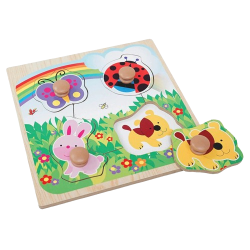 Wooden Easy-Grab Animal Shapes Puzzle Assortment