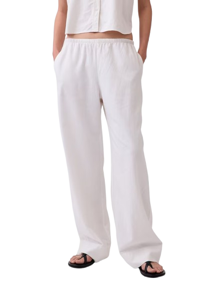 GAP White Linen Wide Leg Trousers