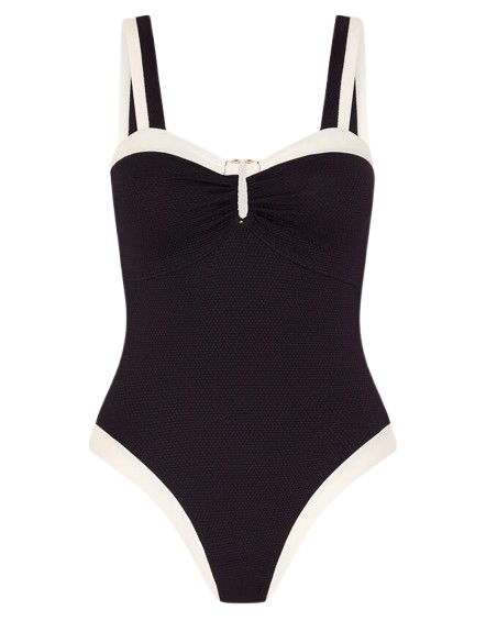 Monsoon Sabrina Two Tone Swimsuit Black