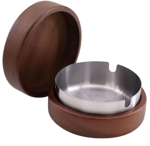 Solid Wood Ashtray with Lid