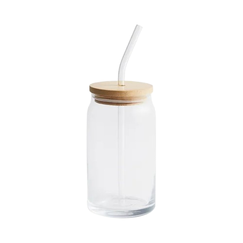 Clear Glass with Straw