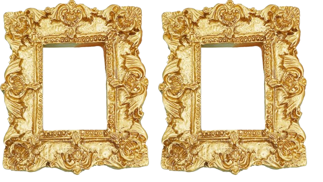 2Pcs Mini Resin Vintage Picture Frame
