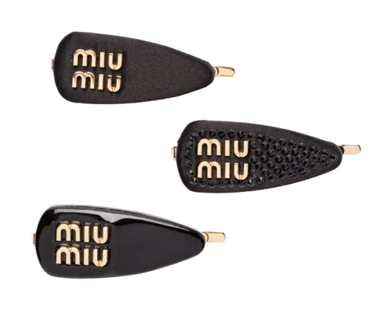 Miu Miu Logo-Lettering Hair Clip (set of three)