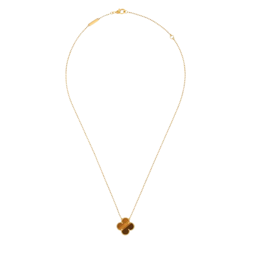 Van Cleef & Arpels Vintage Alhambra 18K yellow gold, Tiger Eye pendant