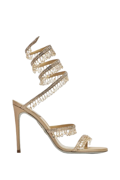 Rene Caovilla CHANDELIER CRYSTAL CHAMPAGNE SANDAL 105