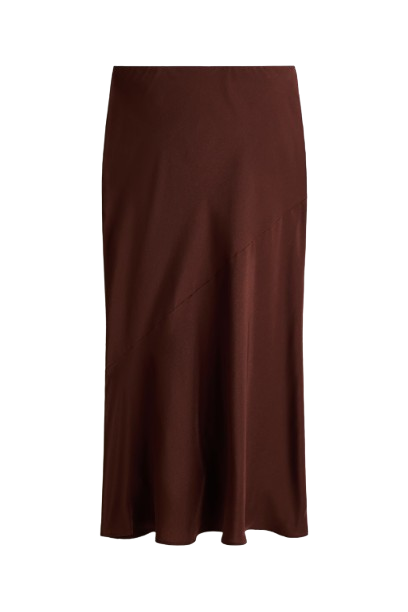 H&M Satin Slip Skirt Rust Brown