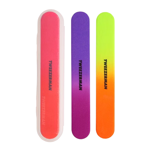 Tweezerman Neon Filemates (3 Nail Files and Case)