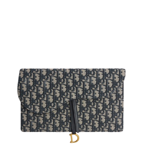 Dior Saddle Pouch Blue Dior Oblique Jacquard
