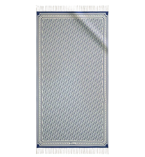 Dior Fouta Beach Towel Blue Cotton