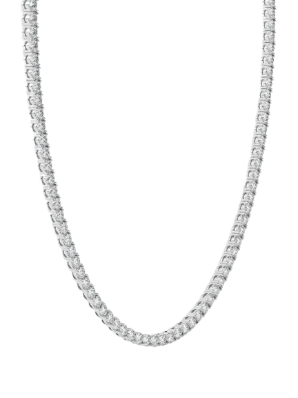 14K White Gold Diamond Tennis Necklace