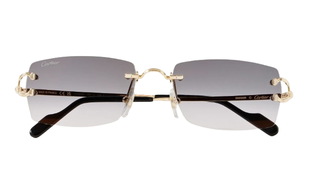 Cartier Signature C Rimless Square-Frame Gold-Tone Sunglasses