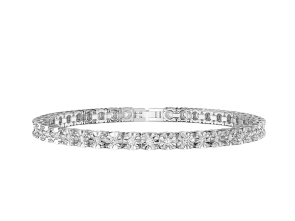 Jian London Stardust 1ct Lab Diamond Platinum plated Silver Tennis Bracelet