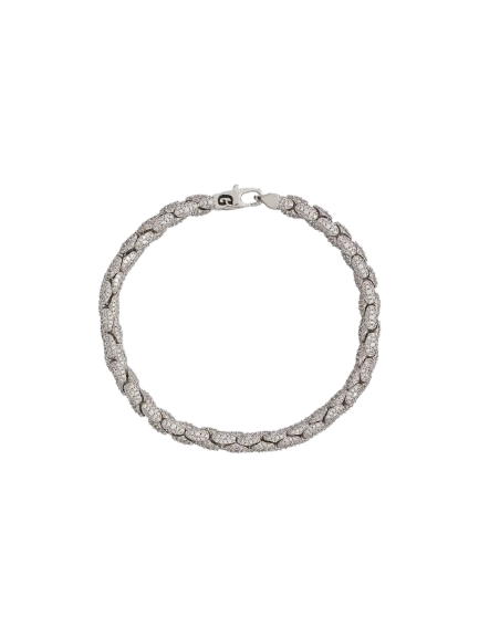 GLD Reptile 14ct White-Gold Plated And Pavé Cubic-Zirconia Link Chain