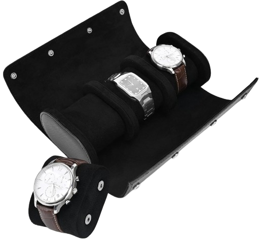 3 Slots Watch Roll Travel Case