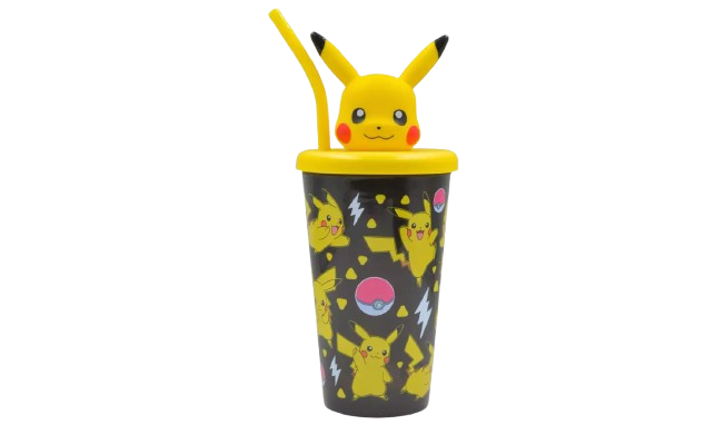 Hox Pokémon 3D Pikachu Black & Yellow Travel Tumbler - 450ml