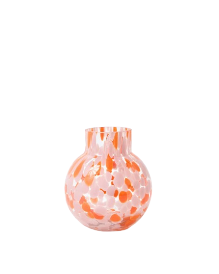 Oliver Bonas Rubi Pink & Orange Speckle Glass Vase
