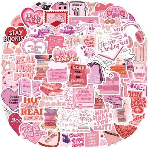 120 Pieces Waterproof Stickers, Aesthetic Pink Sticker Decals