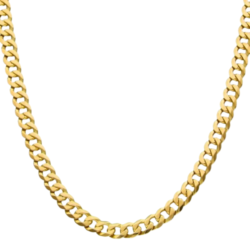 9ct Yellow Gold Round Curb Chain - 18" - 20.9g