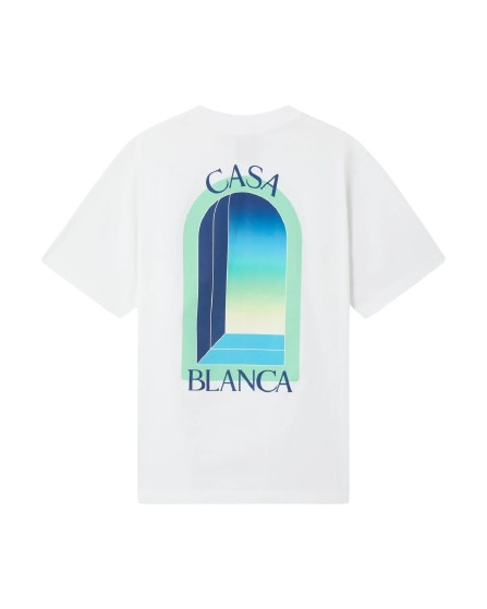 Casablanca White & Mint L'Arche Short Sleeve T‑Shirt
