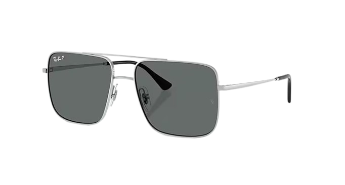 Ray-Ban ARI BIO-BASED Polished Silver/Dark Grey Polarized