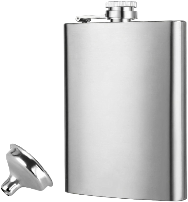 Stainless steel whisky flask