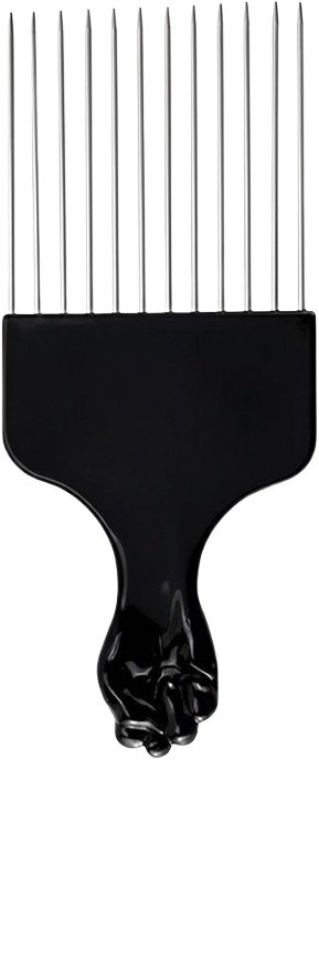 Metal afro hair pick comb