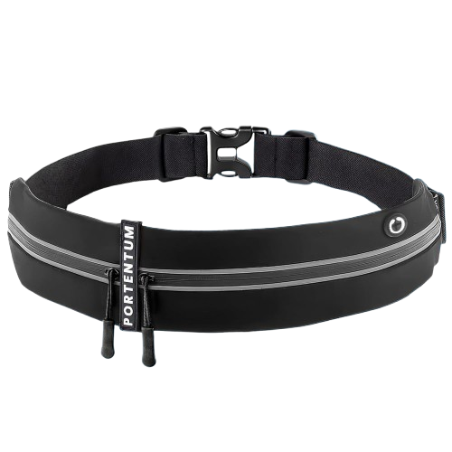 PORTENTUM Running Belt with Waterproof Adjustable Elastic Strap
