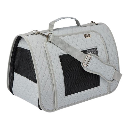 Just for Puppy Quilted Folding Pet Puppy Carrier Grey