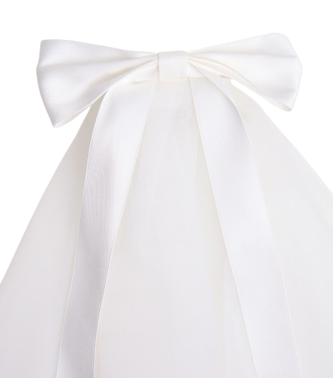 Public Desire White Mesh Clip On Veil With Bow