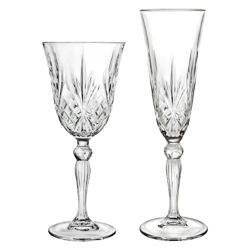RCR Crystal Set of 12 Melodia White Wine Glasses & Champagne Flutes
