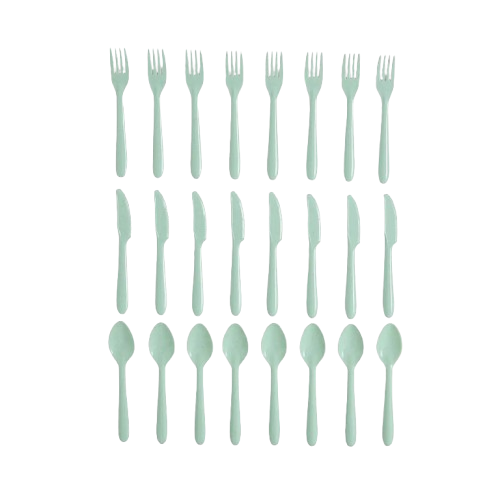 Set of 24 Speckle Plastic Cutlery