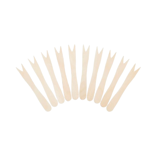 Set of 10 Wooden Chip Forks